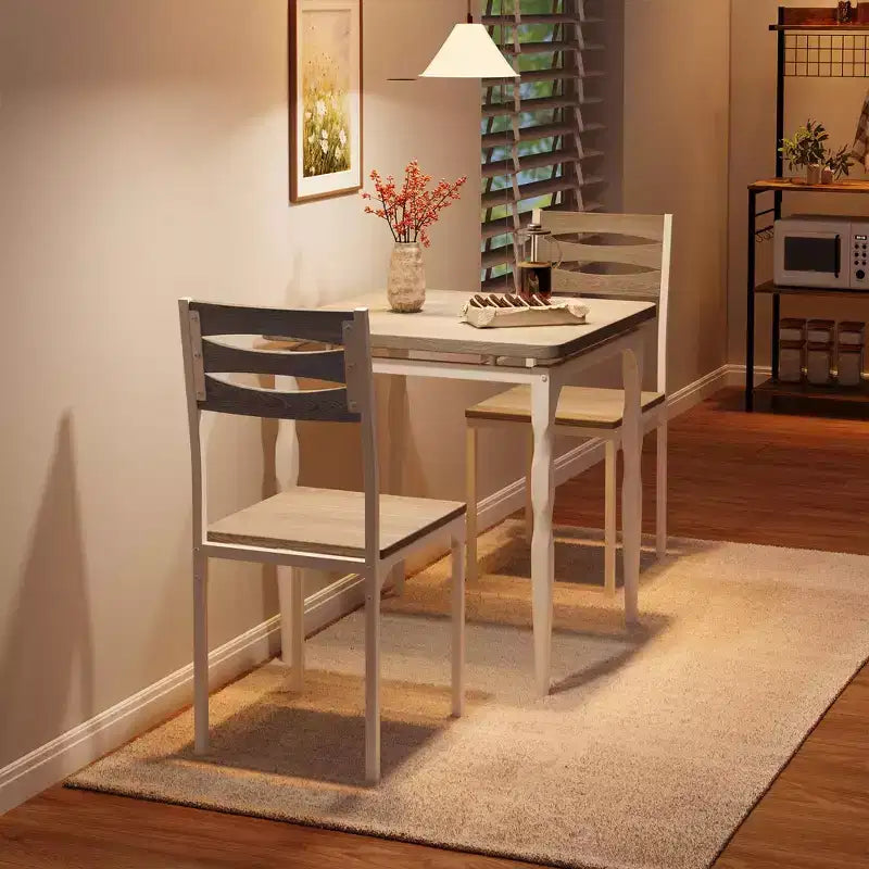 Set da pranzo per 2, Tavolo da pranzo e sedie set da 2, Set da pranzo da 3 pezzi con gambe a spirale per piccoli spazi, cucina, appartamento