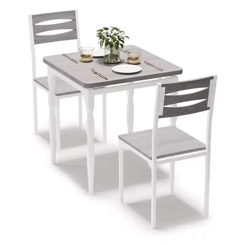 Set da pranzo per 2, Tavolo da pranzo e sedie set da 2, Set da pranzo da 3 pezzi con gambe a spirale per piccoli spazi, cucina, appartamento