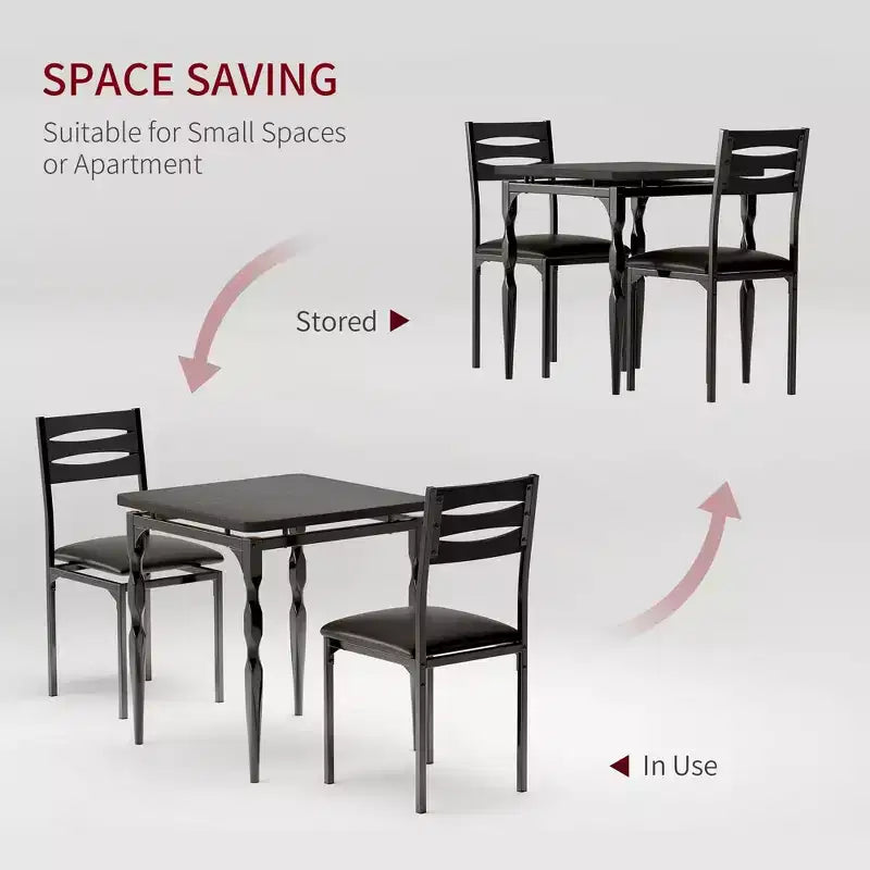Set da pranzo per 2, Tavolo da pranzo e sedie set da 2, Set da pranzo da 3 pezzi con gambe a spirale per piccoli spazi, cucina, appartamento