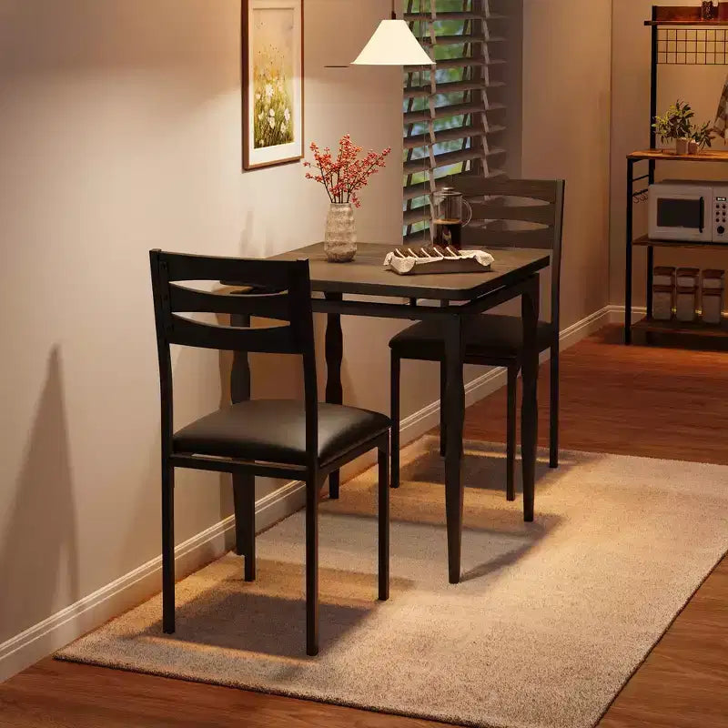 Set da pranzo per 2, Tavolo da pranzo e sedie set da 2, Set da pranzo da 3 pezzi con gambe a spirale per piccoli spazi, cucina, appartamento