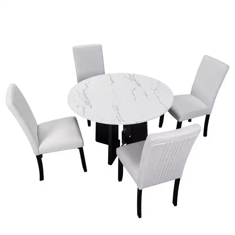 Set tavolo e sedie da pranzo da 5 pezzi con tavolo da 43 pollici, per sala da pranzo, cucina e soggiorno