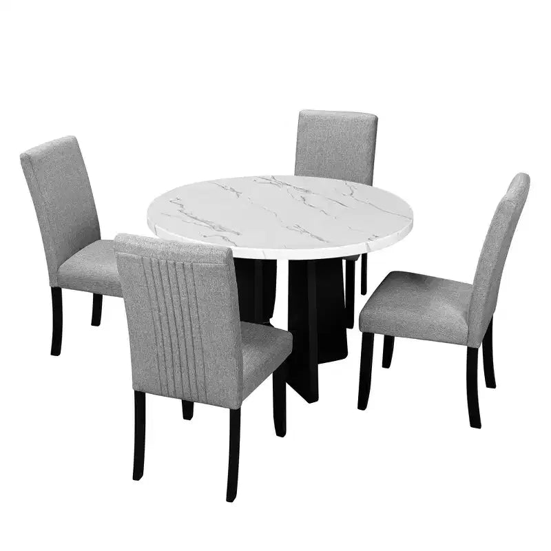 Set tavolo e sedie da pranzo da 5 pezzi con tavolo da 43 pollici, per sala da pranzo, cucina e soggiorno