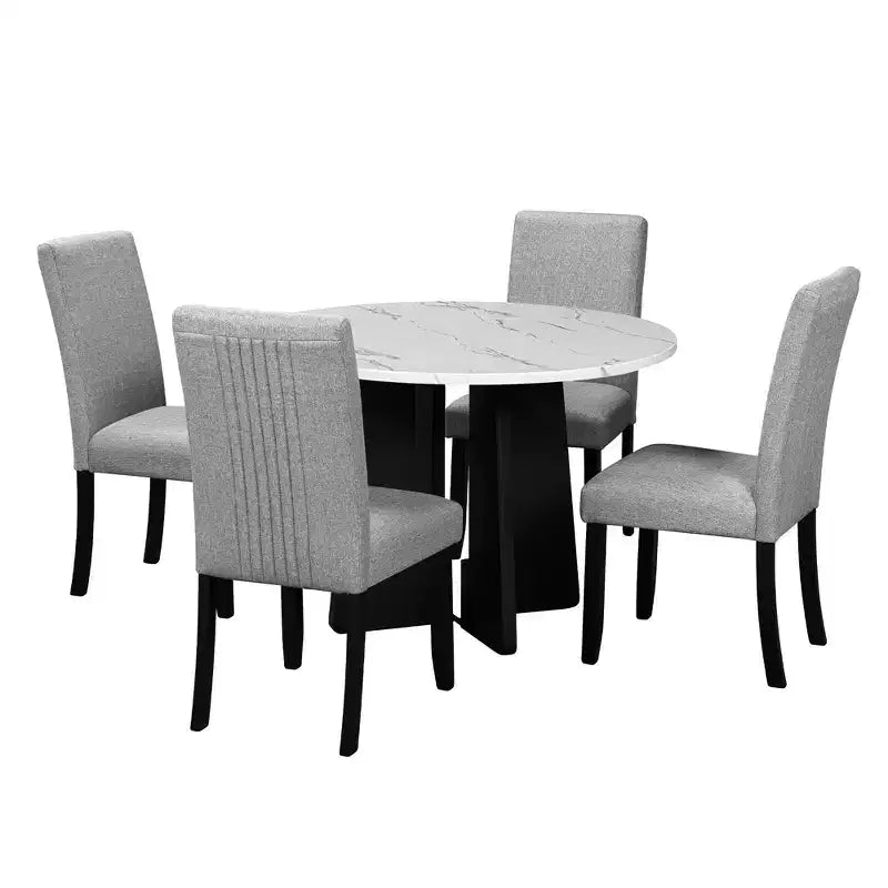 Set tavolo e sedie da pranzo da 5 pezzi con tavolo da 43 pollici, per sala da pranzo, cucina e soggiorno