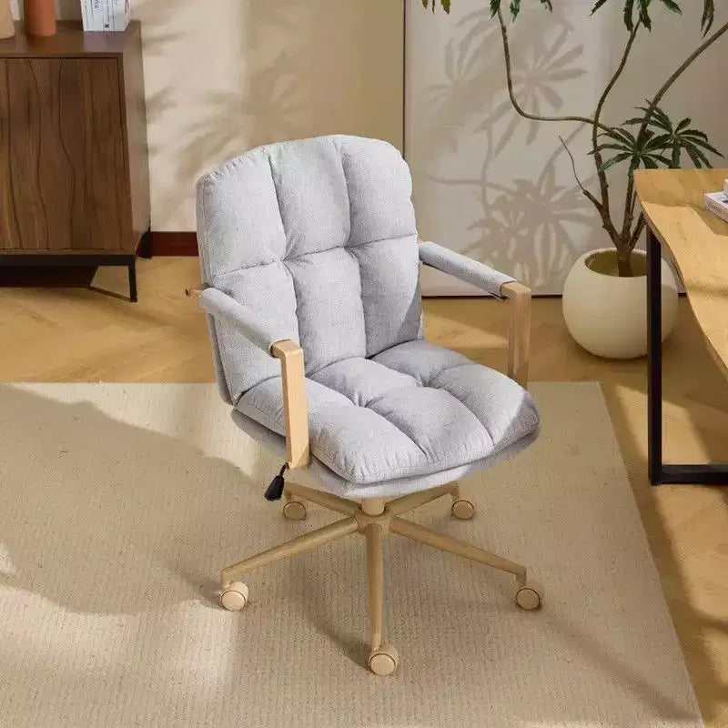 Poltrona imbottita moderna Karl - Sedia ergonomica da ufficio con altezza regolabile, ruote girevoli a 360°, sedia da trucco e accentata