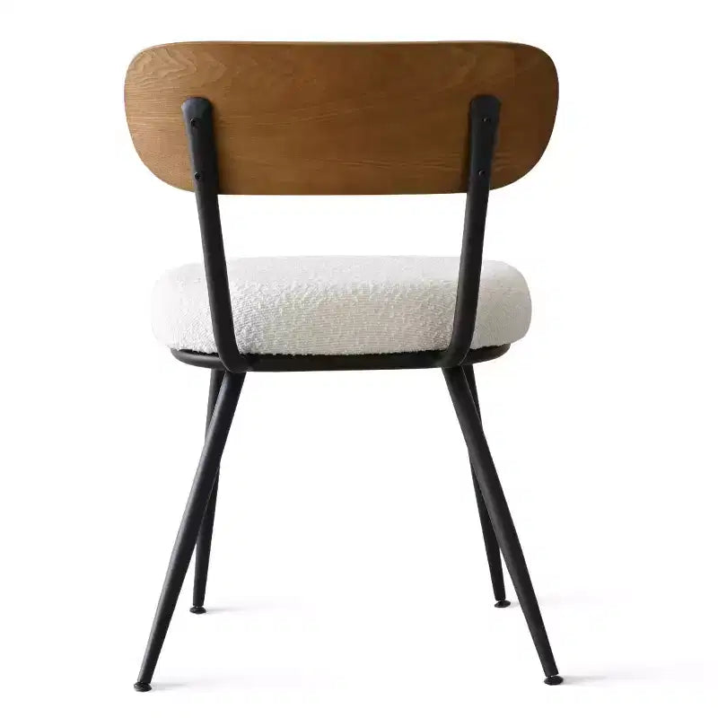 Set da Pranzo 5 Pezzi con Sedie Imbottite in Bouclé, Tavolo Compatto Effetto Legno da 119 cm e 4 Comode Sedie da Pranzo Moderne - Panipeachy