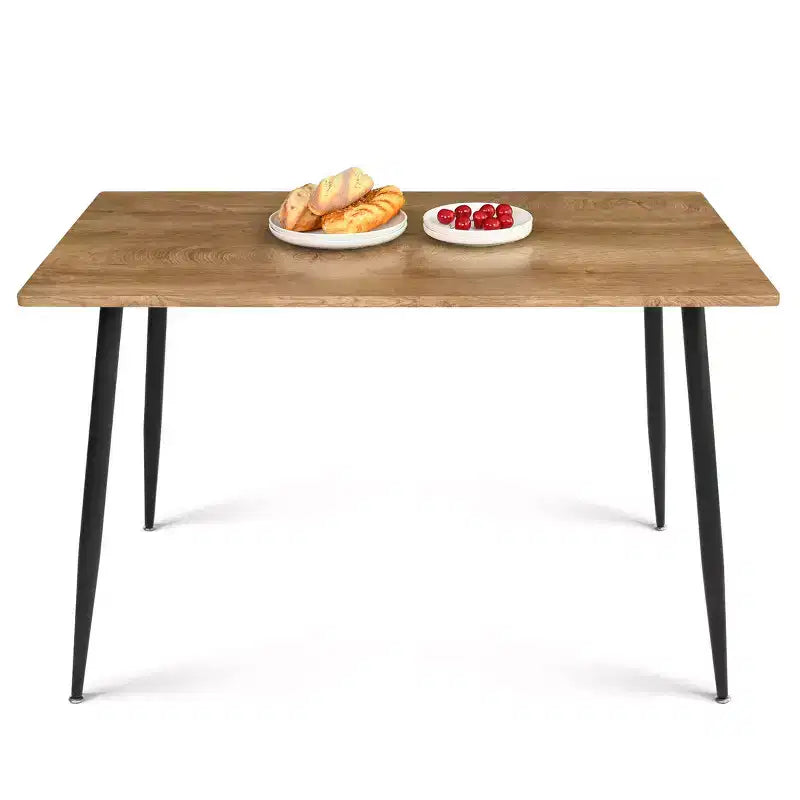 Set da Pranzo 5 Pezzi con Sedie Imbottite in Bouclé, Tavolo Compatto Effetto Legno da 119 cm e 4 Comode Sedie da Pranzo Moderne - Panipeachy