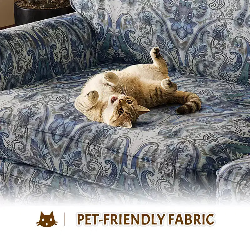 GDFStudio Belmont, set sofa u modernom stilu sredine stoljeća sa zaobljenim naslonima za ruke i plisiranom suknjom