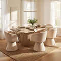 Christopher Knight Home Busaba Modern 7 Piece Wooden and Metal Dining Set with 180 Swivel Chairs