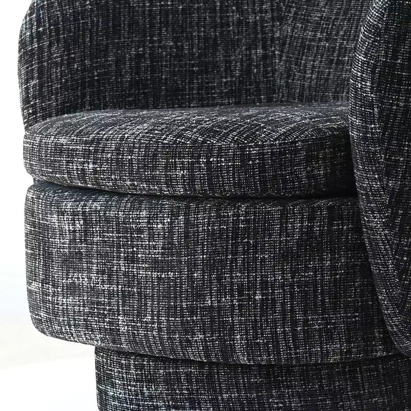 3-Piece Modern Seating Set with 2 Swivel Barrel Accent Chairs and Black Pedestal Round Side Table for Living Room or Reading Corner-Panipeachy