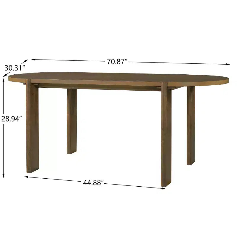 Christopher Knight Home Thiago Set da Pranzo Moderno da 5 Pezzi in Legno di Gomma con Schienale Curvo e Tavolo Ovale