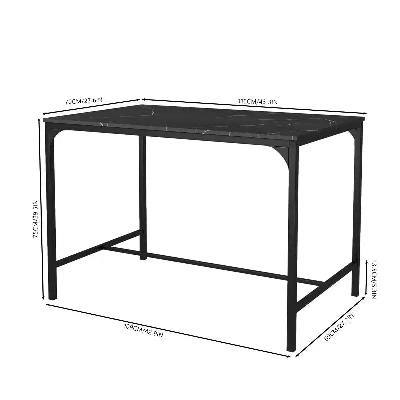 FurnitureR Set da Pranzo 3 Pezzi con Panche, Tavolo da Cucina Moderno Effetto Marmo, Set da Pranzo Salvaspazio per Appartamento o Sala da Pranzo Piccola
