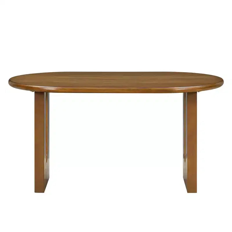 Whisen Set da Tavolo da Pranzo 7 Pezzi in Stile Rustico, Set da Pranzo in Legno per Cucina per 6 Persone, Tavolo da Pranzo Ovale e 6 Sedie in Rattan