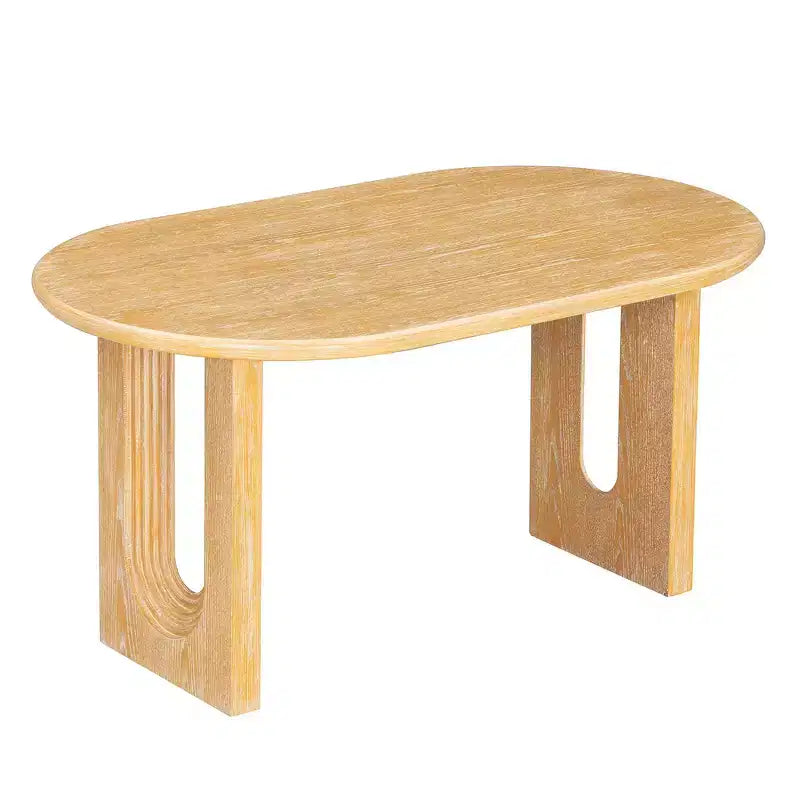 Whisen Set da Tavolo da Pranzo 7 Pezzi in Stile Rustico, Set da Pranzo in Legno per Cucina per 6 Persone, Tavolo da Pranzo Ovale e 6 Sedie in Rattan