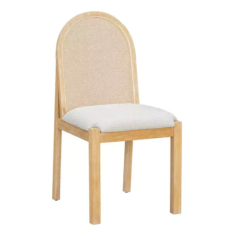 Whisen Set da Tavolo da Pranzo 7 Pezzi in Stile Rustico, Set da Pranzo in Legno per Cucina per 6 Persone, Tavolo da Pranzo Ovale e 6 Sedie in Rattan