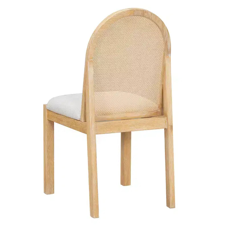 Whisen Set da Tavolo da Pranzo 7 Pezzi in Stile Rustico, Set da Pranzo in Legno per Cucina per 6 Persone, Tavolo da Pranzo Ovale e 6 Sedie in Rattan