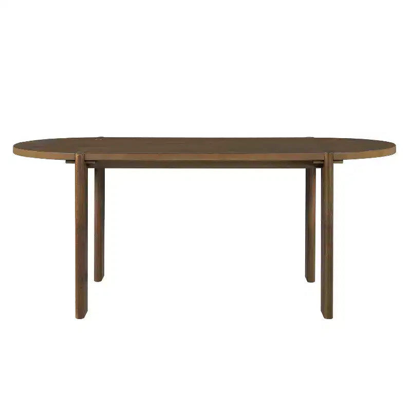 Set da pranzo ovale da 7 pezzi, set da pranzo per 6, set da tavolo da cucina grande da 71'' con 6 sedie da pranzo imbottite, noce - Christopher Knight Home