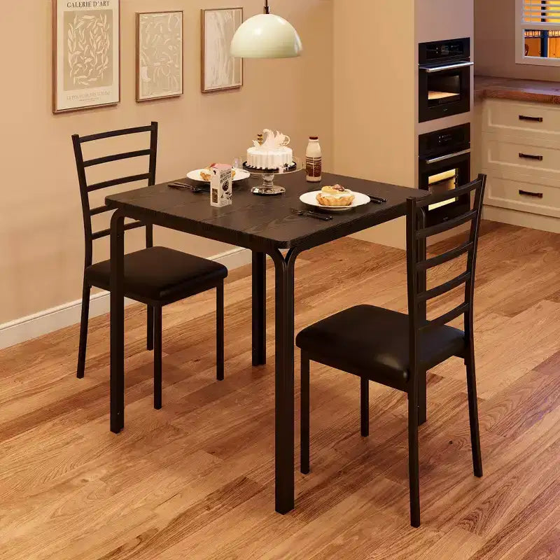Set da pranzo salvaspazio compatto per 2 persone - Tavolo quadrato moderno con 2 sedie - Perfetto per piccoli appartamenti, cucine o angoli per la colazione