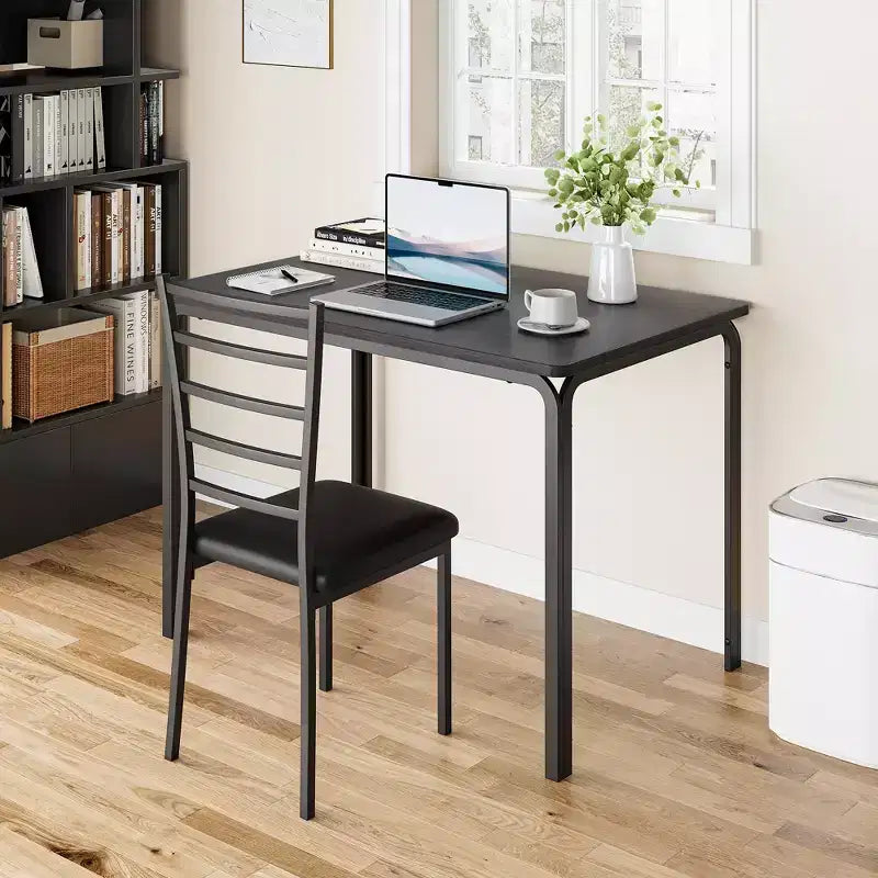 COZONY Set di 5 Pezzi Tavolo e Sedie da Cucina per 4 Persone, Set da Pranzo Rettangolare con 4 Sedie Imbottite, Set Dinette Salvaspazio