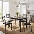 COZONY 5 Piece Kitchen Table and Chairs Set for 4, Rectangular Dining Table Set with 4 Upholstered Chairs, Space Saving Dinette Set