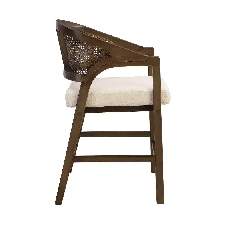 Christopher Knight Home Mirae Sgabelli da bancone Mid-Century Modern in rattan e legno di gomma, 5 pezzi, con tavolo da bancone a flauto