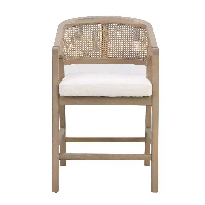 Christopher Knight Home Mirae Sgabelli da bancone Mid-Century Modern in rattan e legno di gomma, 5 pezzi, con tavolo da bancone a flauto