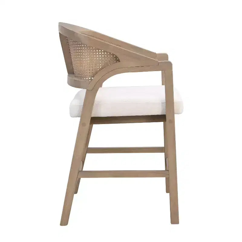 Christopher Knight Home Mirae Sgabelli da bancone Mid-Century Modern in rattan e legno di gomma, 5 pezzi, con tavolo da bancone a flauto
