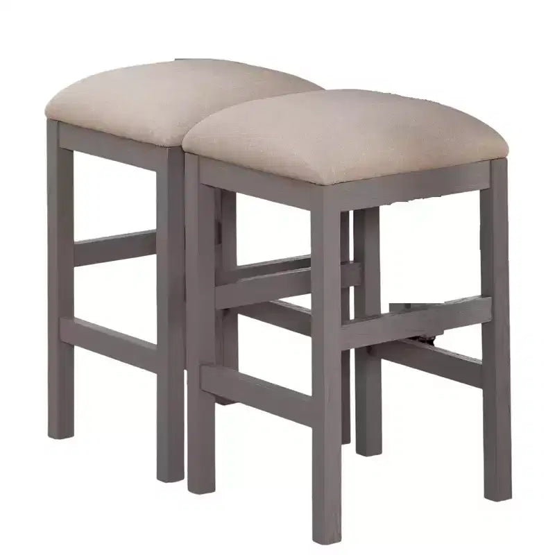GDFStudio Dawson Set da pranzo altezza bancone in legno stile rustico con piano espandibile effetto marmo