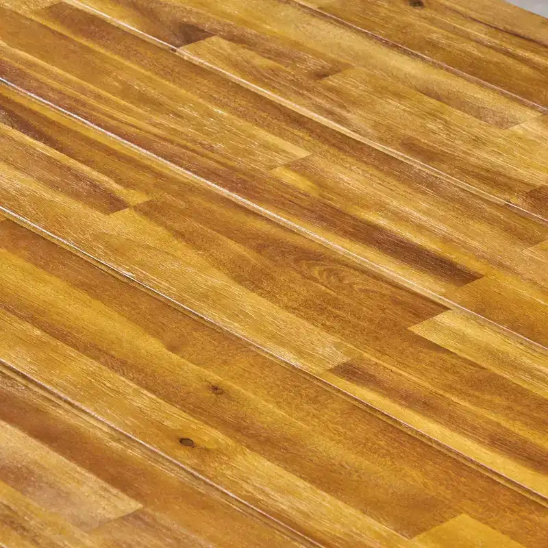 Set da pranzo moderno da esterno da 7 pezzi con sedie impilabili e tavolo in legno di acacia