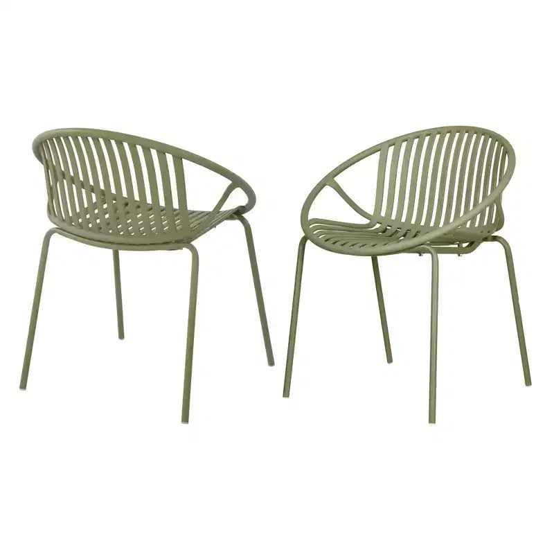 Set da pranzo moderno da esterno da 7 pezzi con sedie impilabili e tavolo in legno di acacia