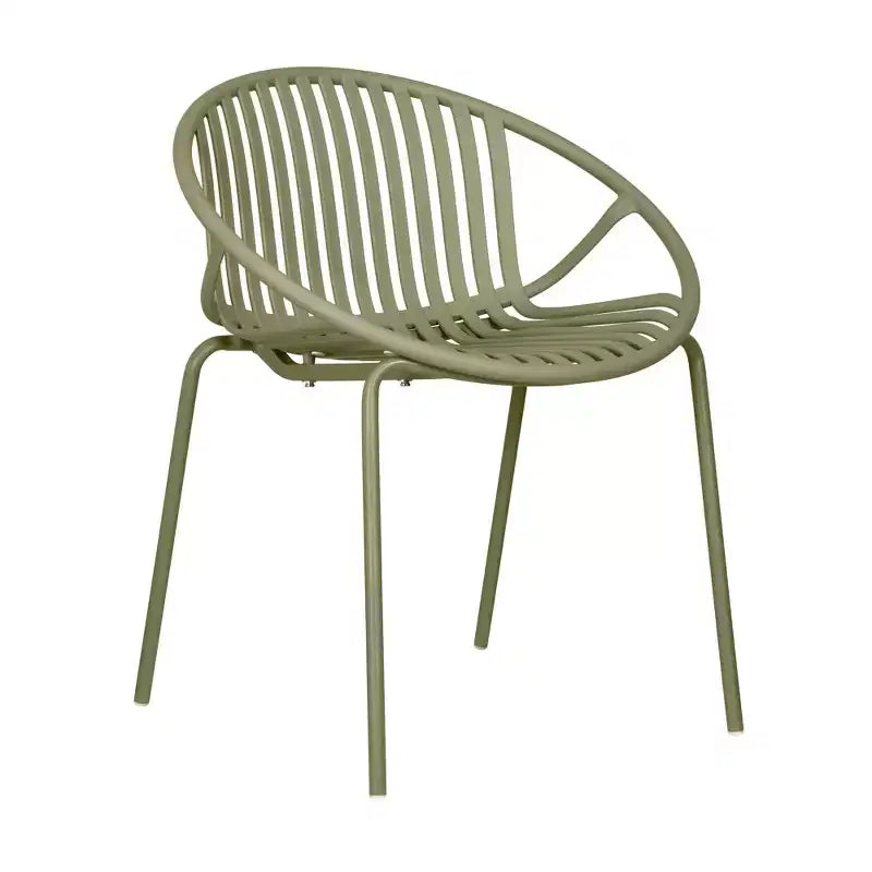 Set da pranzo moderno da esterno da 7 pezzi con sedie impilabili e tavolo in legno di acacia