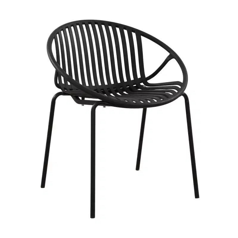 Set da pranzo moderno da esterno da 7 pezzi con sedie impilabili e tavolo in legno di acacia