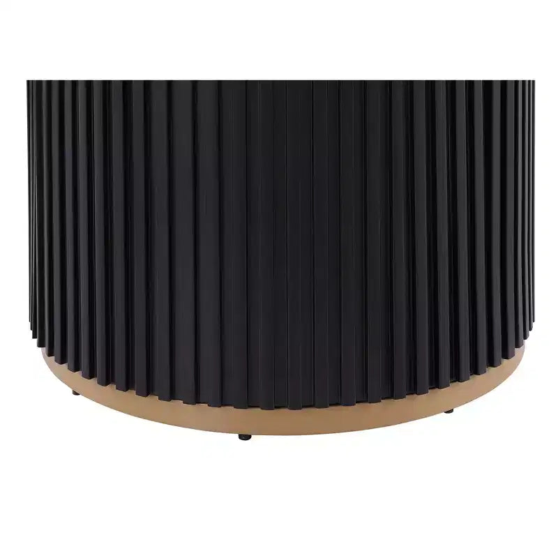 GDFStudio Howar, set da pranzo moderno da 5 pezzi, rotondo, in legno e metallo, con sedie rivestite in ciniglia
