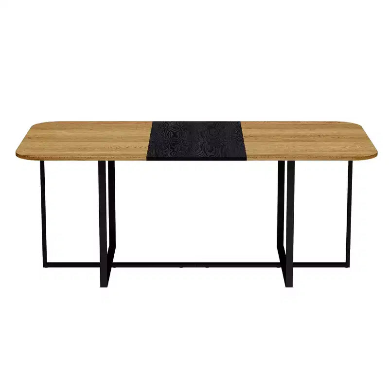 GDFStudio Vicente Set da Pranzo Moderno da 9 Pezzi in Metallo e Similpelle Imbottito con Tavolo in Legno