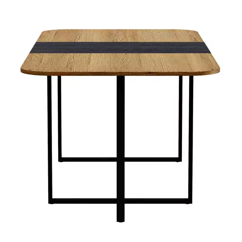 GDFStudio Vicente Set da Pranzo Moderno da 9 Pezzi in Metallo e Similpelle Imbottito con Tavolo in Legno