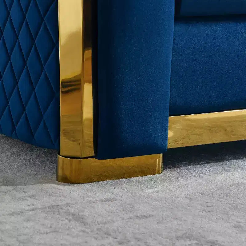 GDFStudio Tom moderne Chesterfield-bank in midcenturystijl, 5-zits, bekleed met fluweel, 2-delig, met 4 kussens