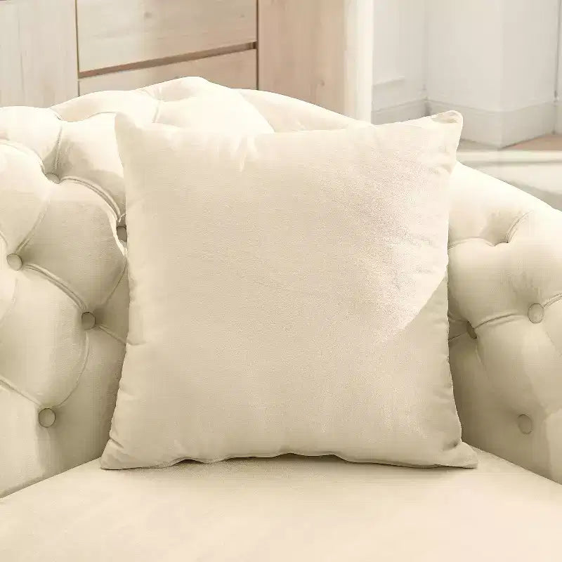 GDFStudio Tom moderne Chesterfield-bank in midcenturystijl, 5-zits, bekleed met fluweel, 2-delig, met 4 kussens