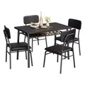 Dining Table Set for 4  5-Piece Kitchen Table and Chairs with Storage Rack, Wood Tabletop, Heavy-Duty Metal Frame, Upholstered SeatsSpace-Saving