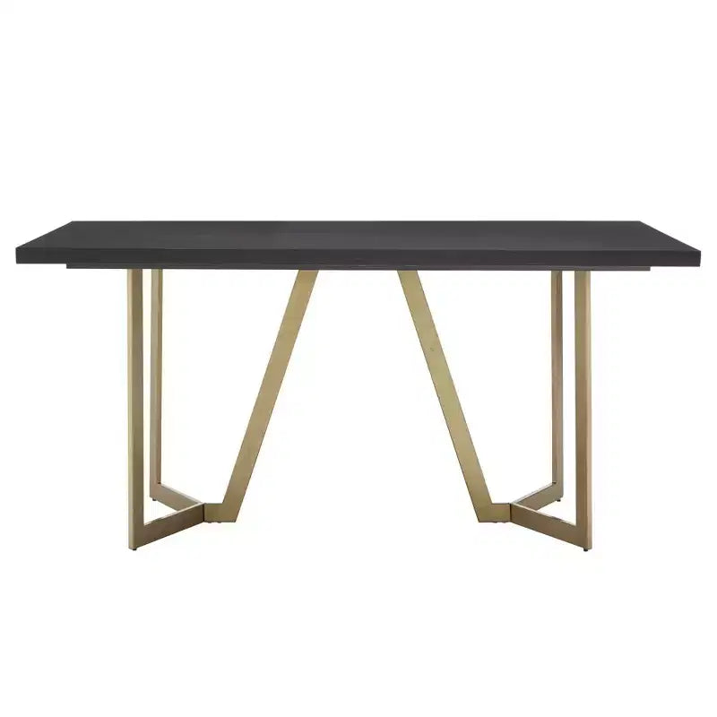 Karianne Black and Distressed Gold Finish Dining Set - iNSPIRE Q