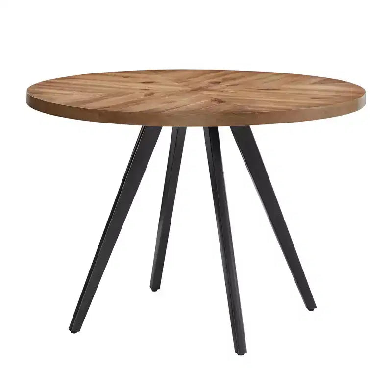 Tavolo da pranzo rotondo Jolana 45 in rovere con ripiano nero e set - iNSPIRE Q
