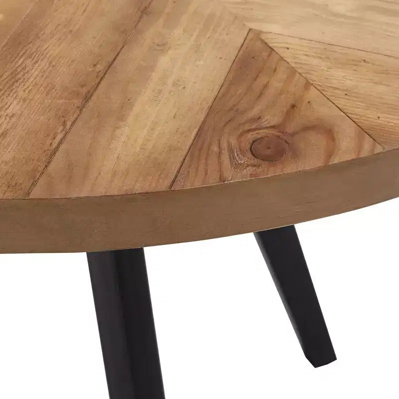 Tavolo da pranzo rotondo Jolana 45 in rovere con ripiano nero e set - iNSPIRE Q