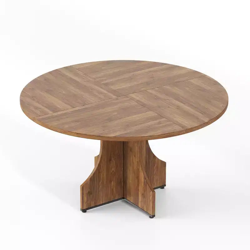 Tavolo da pranzo rotondo da 47 pollici per 4-6 persone, in legno, moderno, circolare, per soggiorno, sala da pranzo, appartamento