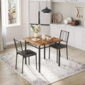 3-Piece Farmhouse Dining Table Set for 2, Wood Kitchen Table with Upholstered Chairs, Space-Saving for Small Apartment
