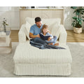Chaise longue oversize imbottita beige da 47.8 con pouf