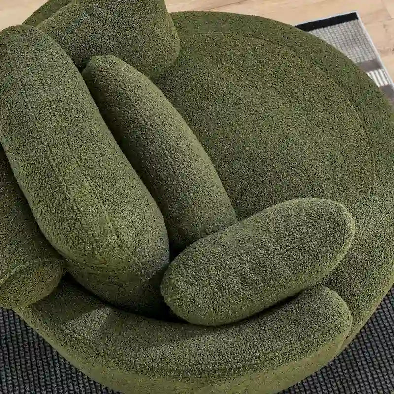 Poltrona a botte girevole "Green Modern 52" con pouf contenitore