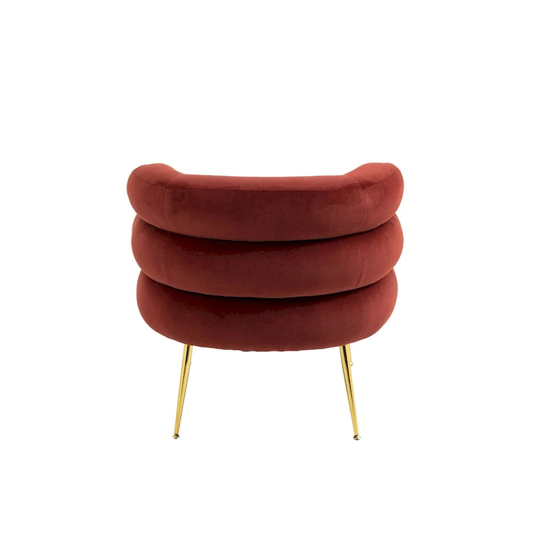 Bordeauxroter moderner Clubsessel mit Hocker, 29.1