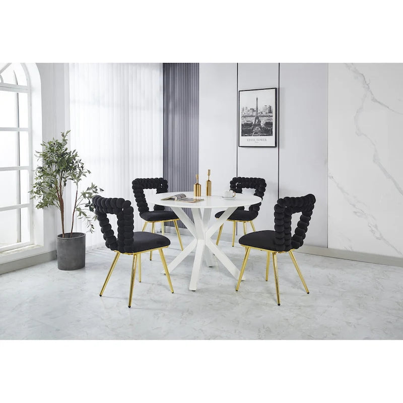 Moderne Akzentsessel in Gold und Schwarz, 22.04 (2er-Set)