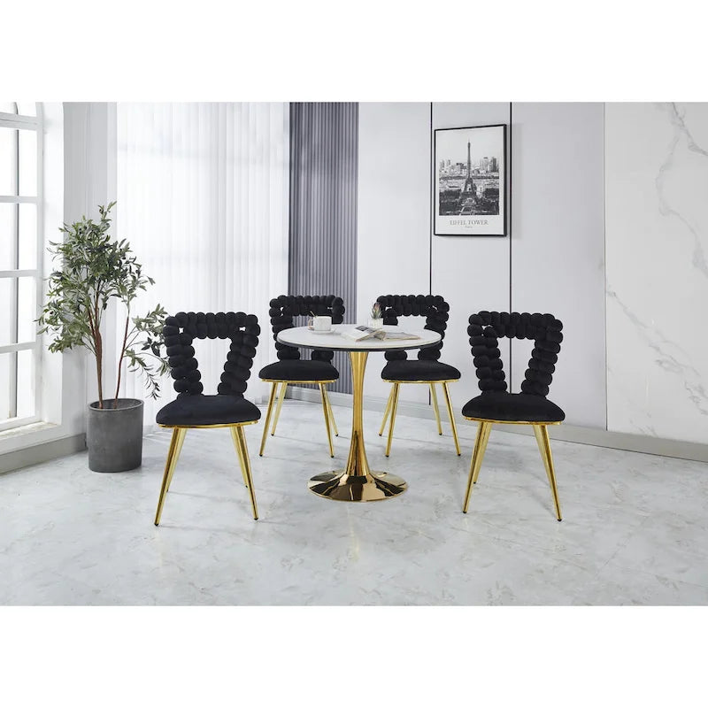 Moderne Akzentsessel in Gold und Schwarz, 22.04 (2er-Set)