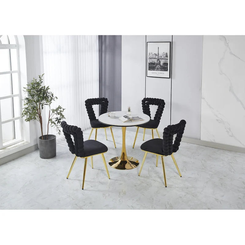Moderne Akzentsessel in Gold und Schwarz, 22.04 (2er-Set)
