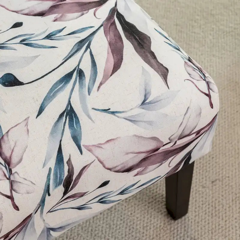Sedia d'Appoggio Imbottita Floreale Viola 29.13 con Gambe in Legno