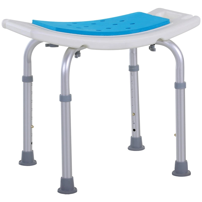 Sgabello da bagno curvo regolabile a 6 livelli, sedia da doccia Spa con design antiscivolo per anziani, feriti e donne in gravidanza